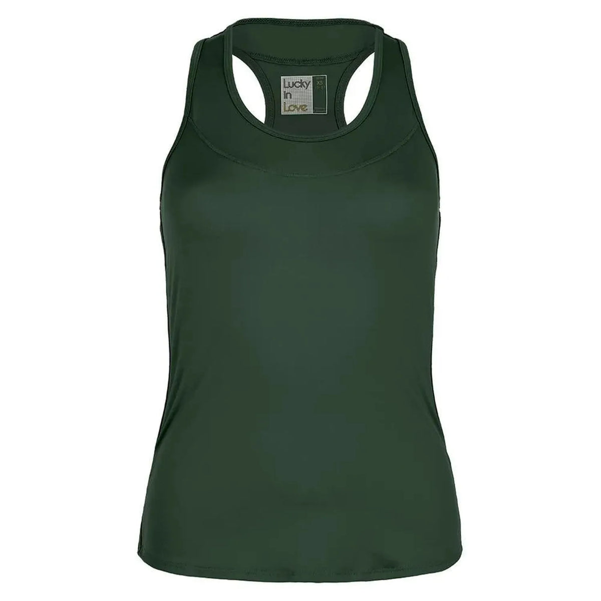 Women's Team Racerback Tennis Tank-Apparel-Lucky In Love-107807-300_GREEN-L-Tennis Express
