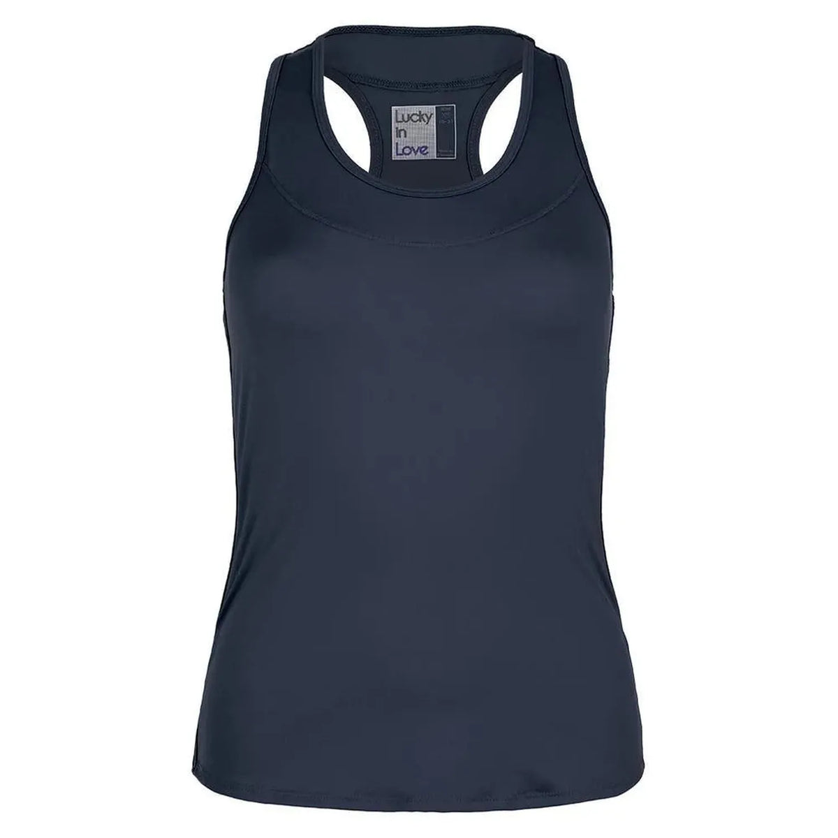 Women's Team Racerback Tennis Tank-Apparel-Lucky In Love-107807-433_NAVY-L-Tennis Express