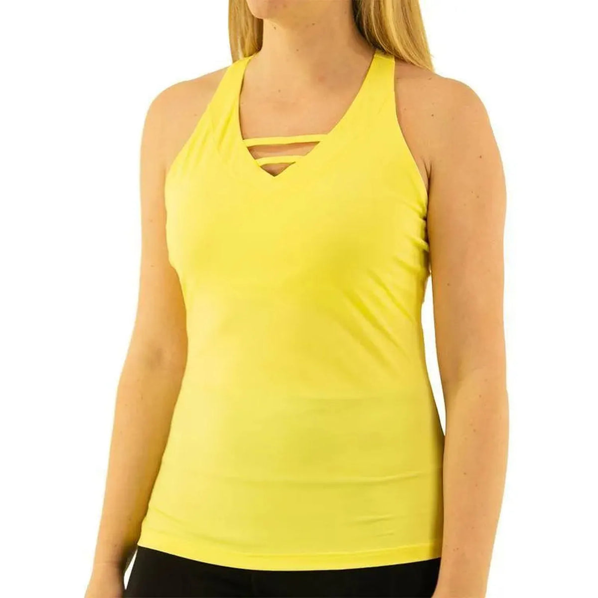 Women's Essentials Halter Tennis Tank-Apparel-Fila-108129-742_LIMONCELLO-L-Tennis Express