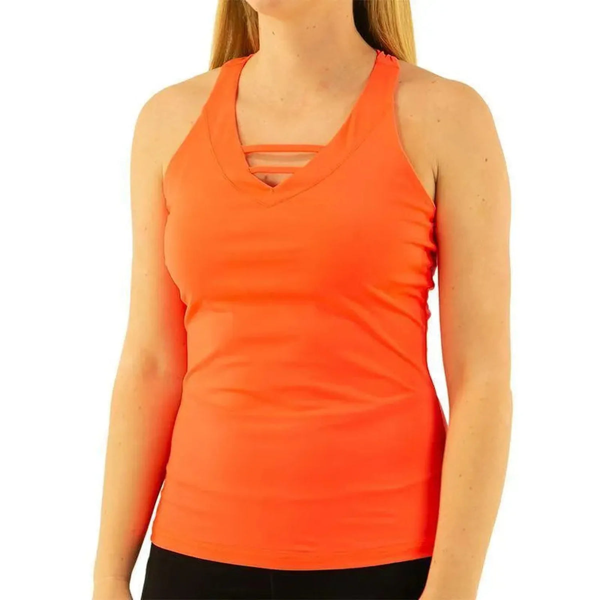Women's Essentials Halter Tennis Tank-Apparel-Fila-108129-810_FIERY_CORAL-L-Tennis Express