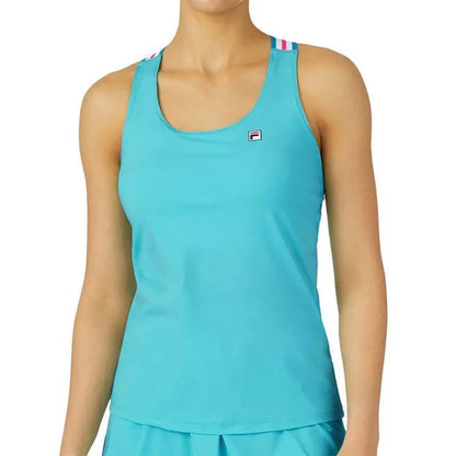 Women's Tie Breaker Cross Back Tennis Tank-Apparel-Fila-108185-483_BLUE_RADIANCE-L-3-[Sku]-Tennis Express