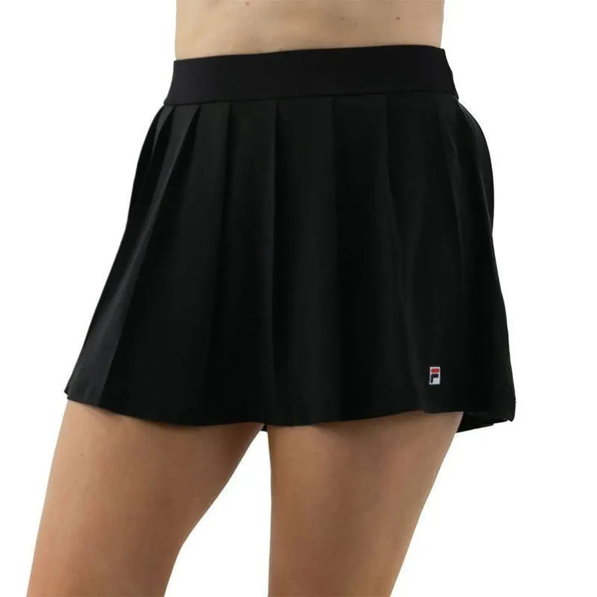 Women's Essentials Wave Pleat Tennis Skort-Apparel-Fila-108195-001_BLACK-L_a286baf6-618f-4110-810a-3eef15d00110-Tennis Express