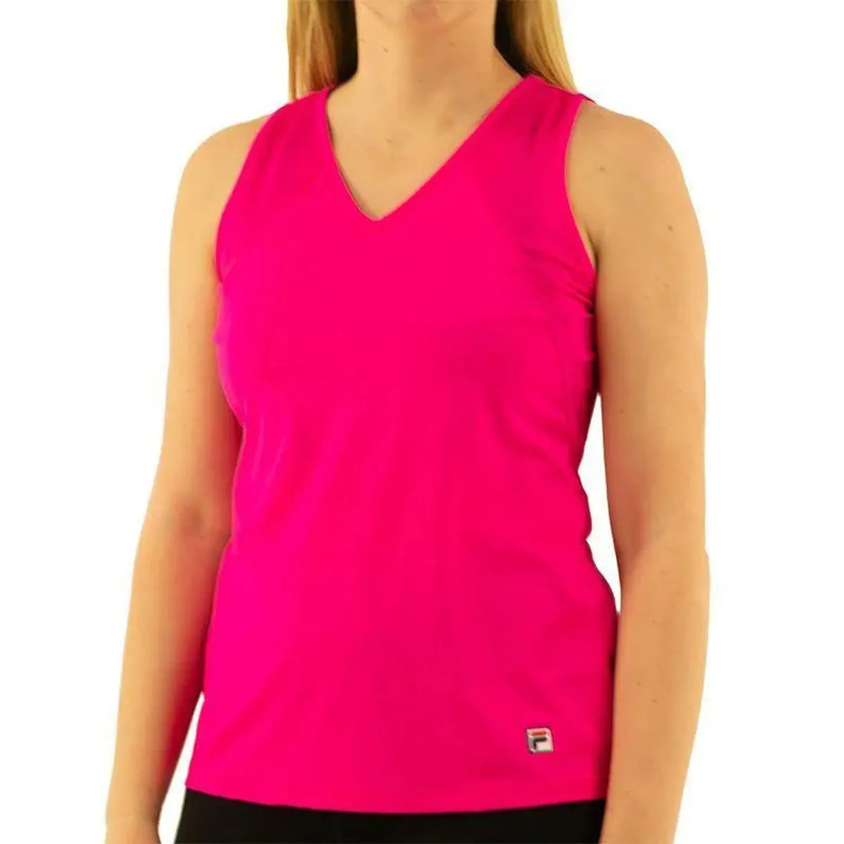 Women's Essentials Full Coverage Tennis Tank-Apparel-Fila-108238-543_PINK_GLO-L-Tennis Express