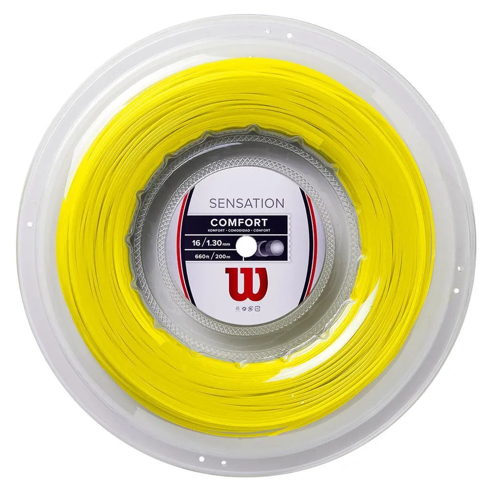 Sensation 16G Tennis String Reel-Strings-Wilson-108286-YELLOW-L-Tennis Express
