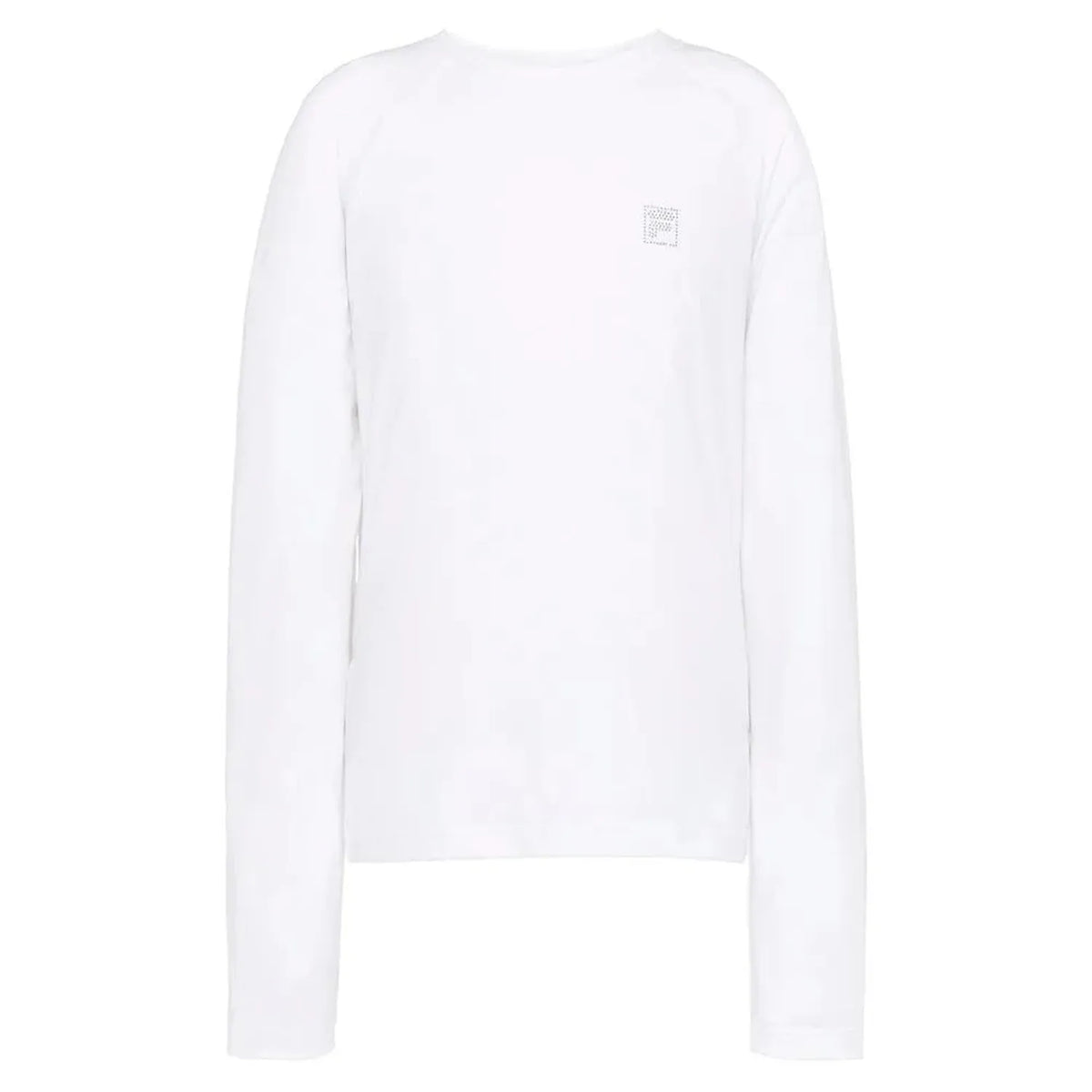 Girls' Essentials Long Sleeve Tennis UV Blocker Top-Apparel-Fila-108462-100_WHITE-L_b888bde9-38a2-4606-bbd9-9d4ce8ae2153-Tennis Express
