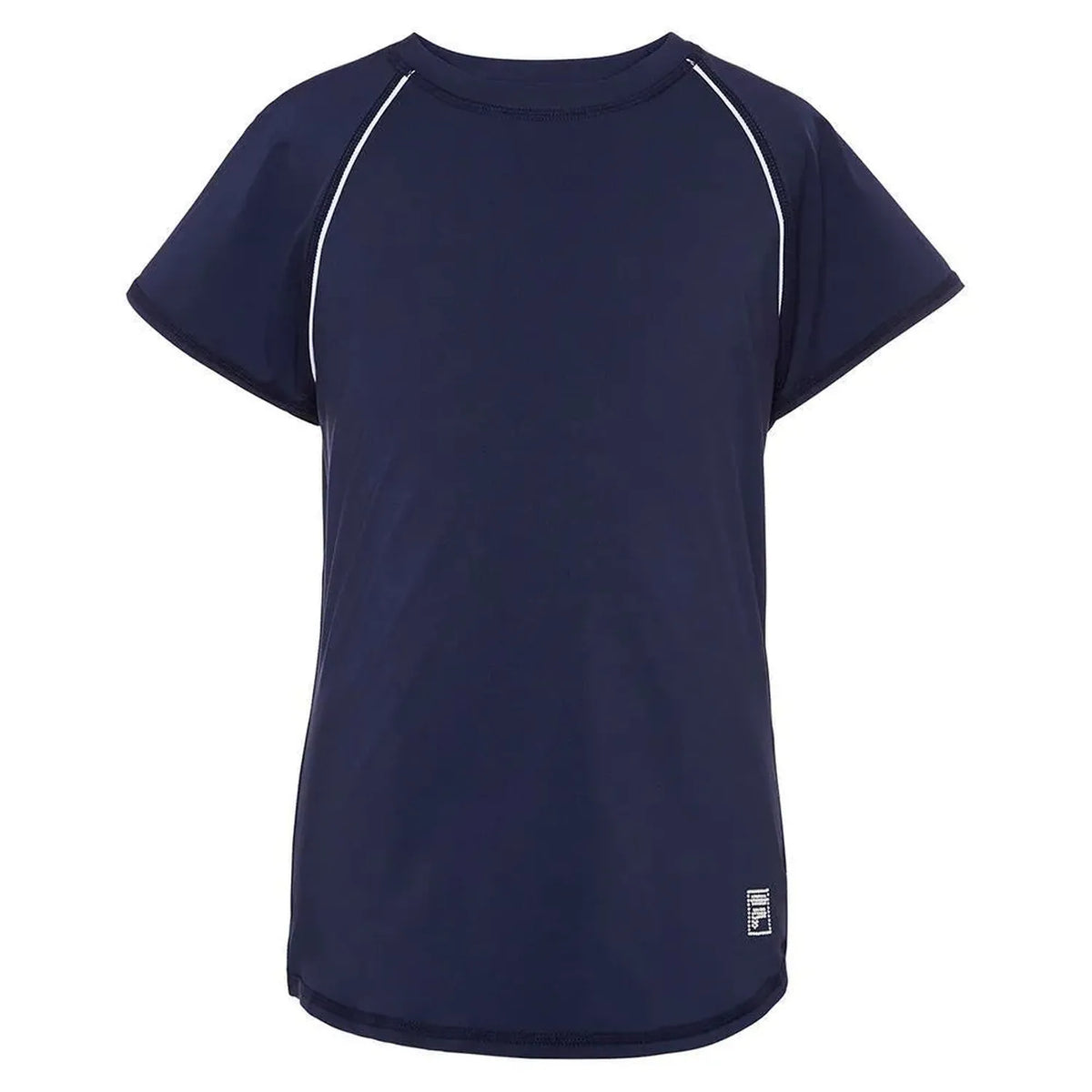 Girls' Essentials Short Sleeve Tennis Top-Apparel-Fila-108467-412_FILA_NAVYWT-L-Tennis Express