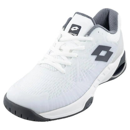 Men's Mirage 100 Speed Tennis Shoes All White and Asphalt-Footwear-Lotto-108472-DEFAULT-L-1-[Sku]-Tennis Express