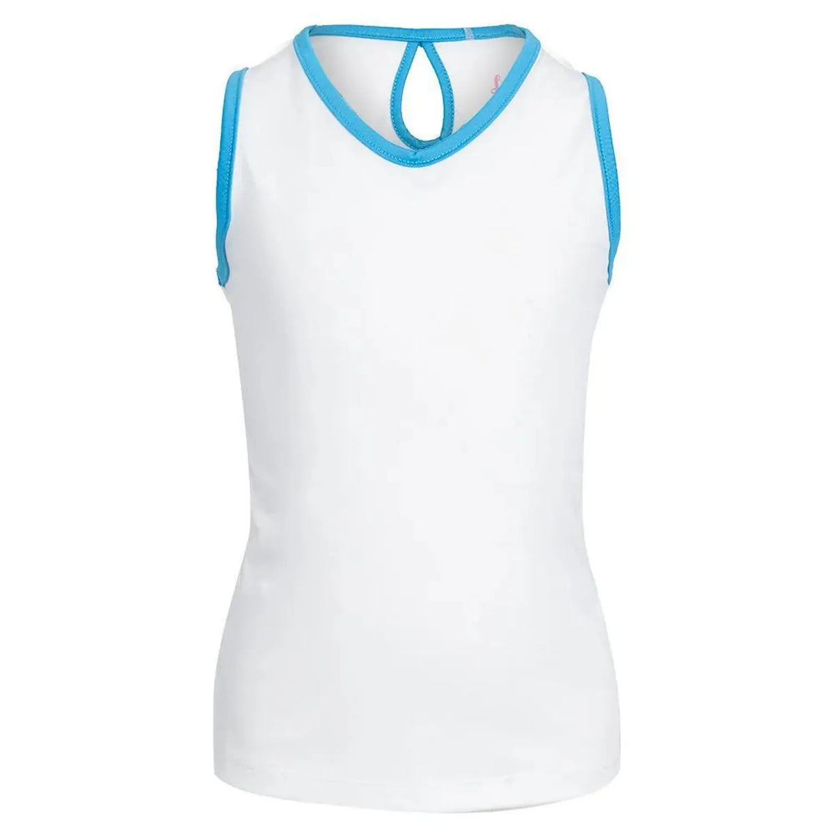 Girl's Keyhole Back Tennis Tank White-Apparel-Little Miss Tennis-108521-DEFAULT-L-Tennis Express