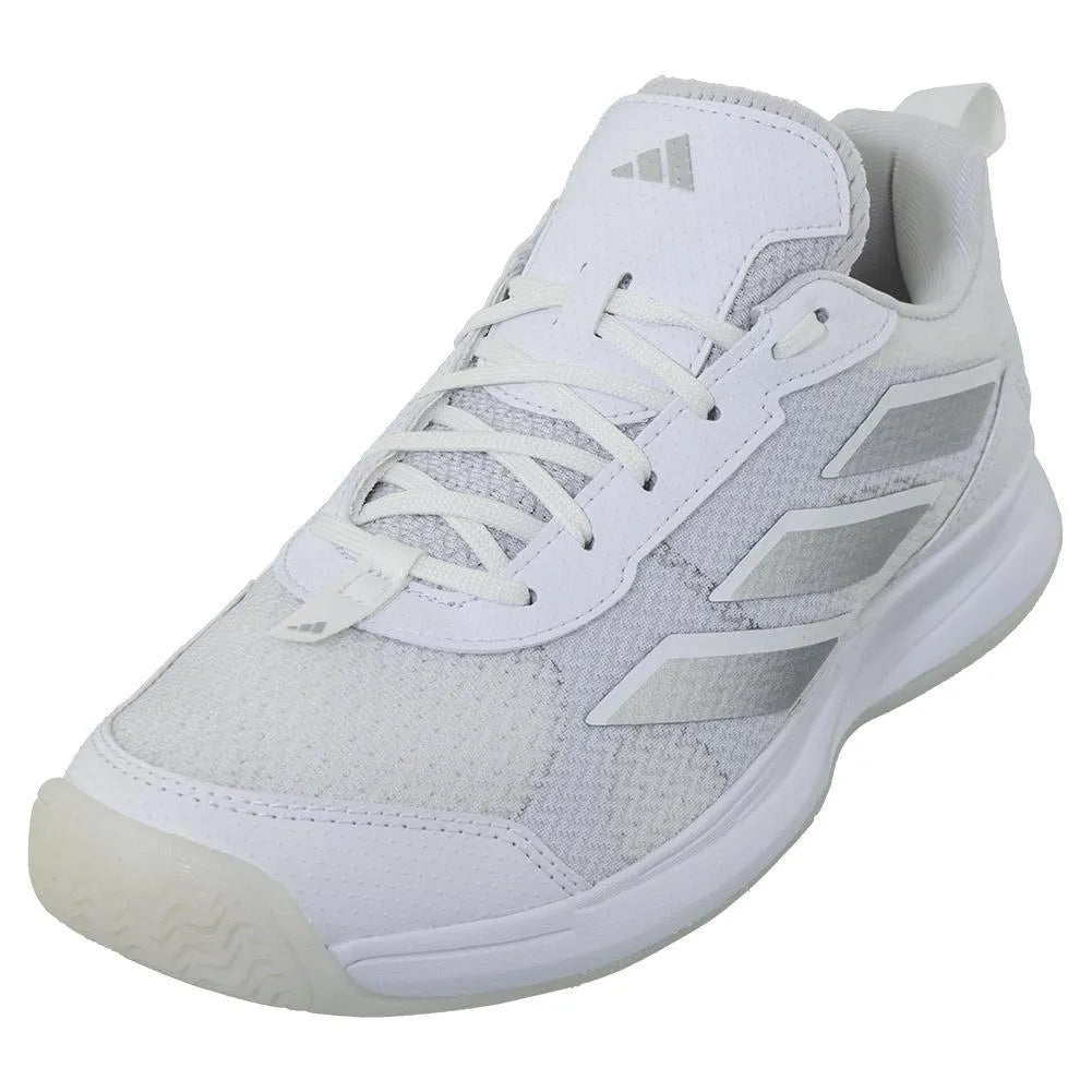 Women's AvaFlash Tennis Shoes White and Metallic Silver-Footwear-Adidas-108713-DEFAULT-L-Tennis Express