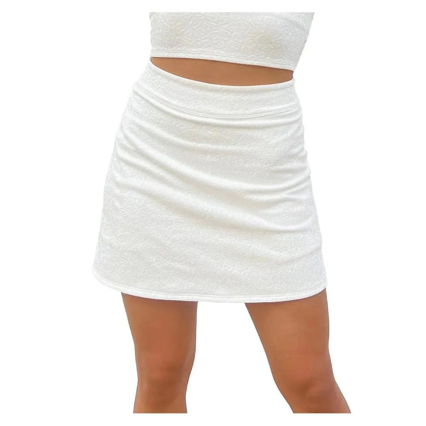 Women's One More Time High Waisted Tennis Skort White Leopard-Apparel-Eleven-109223-DEFAULT-L-Tennis Express