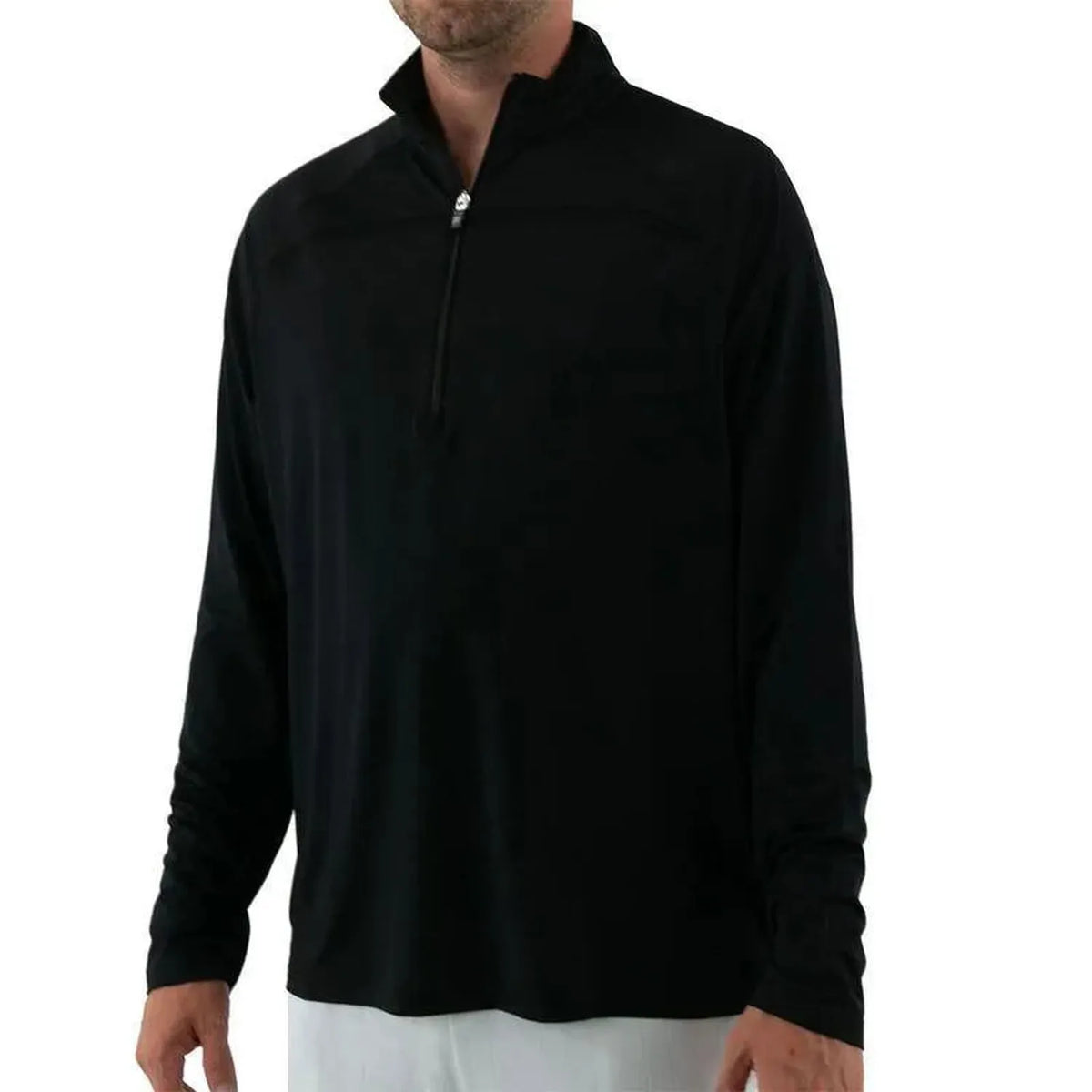 Men's Essentials Half Zip Tennis top-Apparel-Fila-109443-001_BLACK-L-Tennis Express