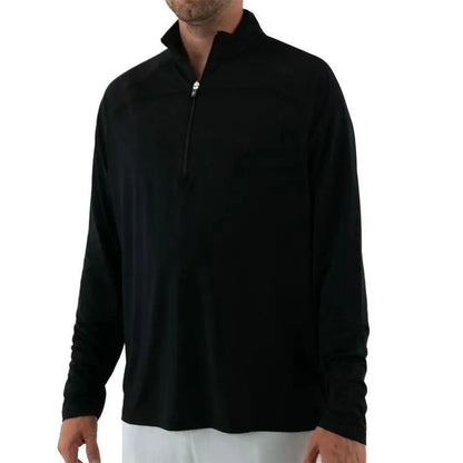 Men's Essentials Half Zip Tennis top-Apparel-Fila-109443-001_BLACK-L-Tennis Express