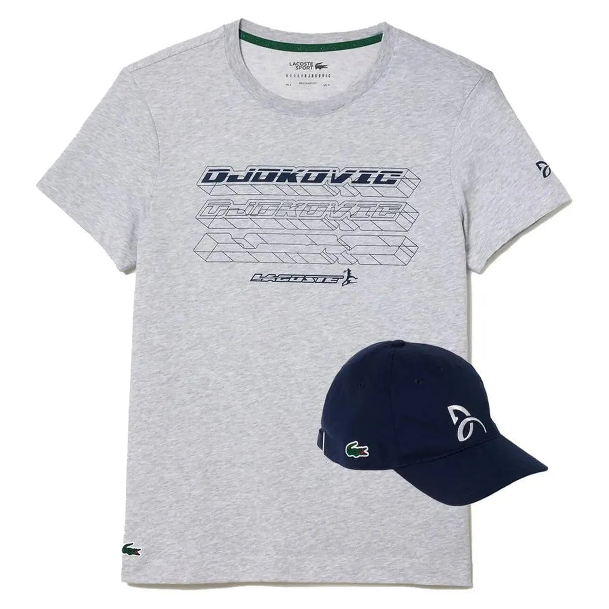 Men's Novak Djokovic Tennis T-Shirt/Cap Bundle-Apparel-Lacoste-110188-CCA_ARGENTCHINE-L-Tennis Express
