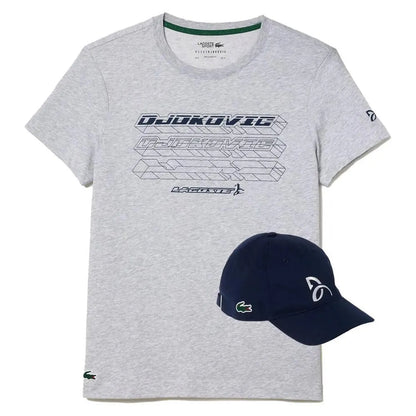 Men's Novak Djokovic Tennis T-Shirt/Cap Bundle-Apparel-Lacoste-110188-CCA_ARGENTCHINE-L-Tennis Express