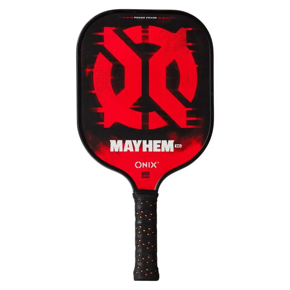 Mayhem 16 Composite Pickleball Paddle Orange and Black-Racquets-Onix-110385-DEFAULT-L-Tennis Express