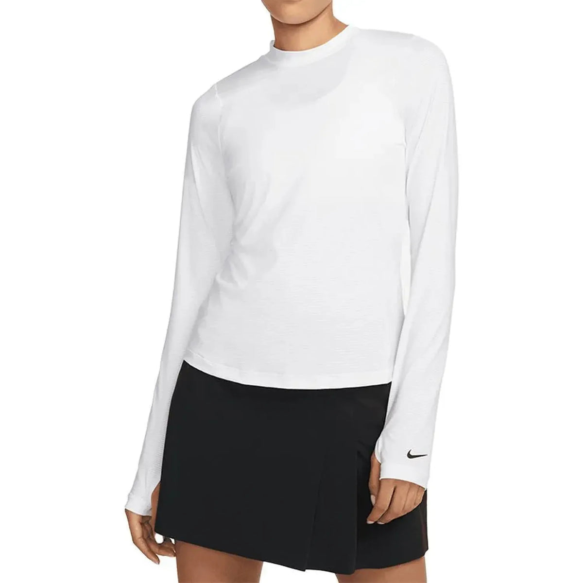 Women's Dri-Fit Victory Long Sleeve Print Tennis Top-Apparel-Nike-110614-100_WHITEBLACK-L-Tennis Express