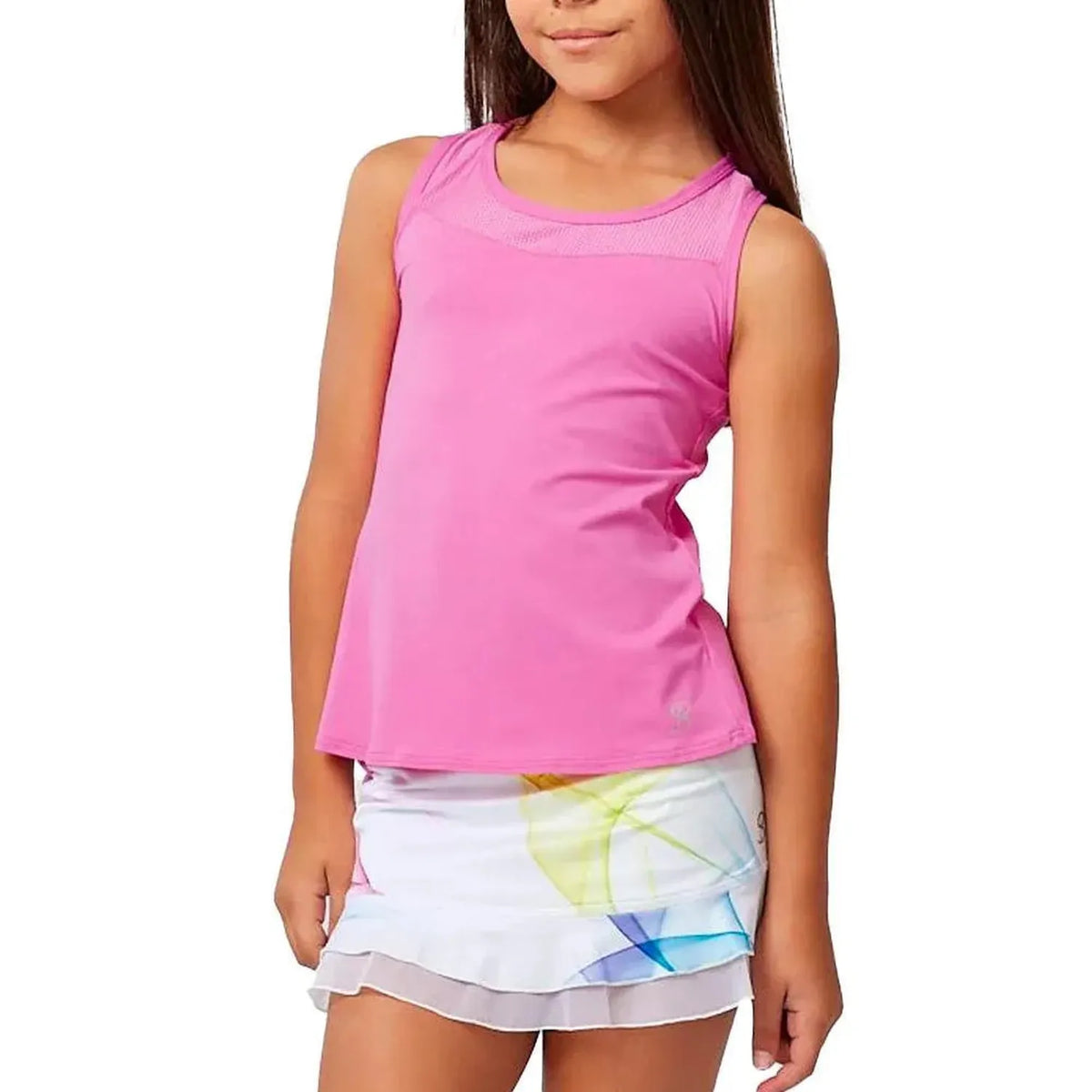 Girl's Racerback Tennis Tank Super Pink-Apparel-Sofibella-110619-DEFAULT-L-Tennis Express