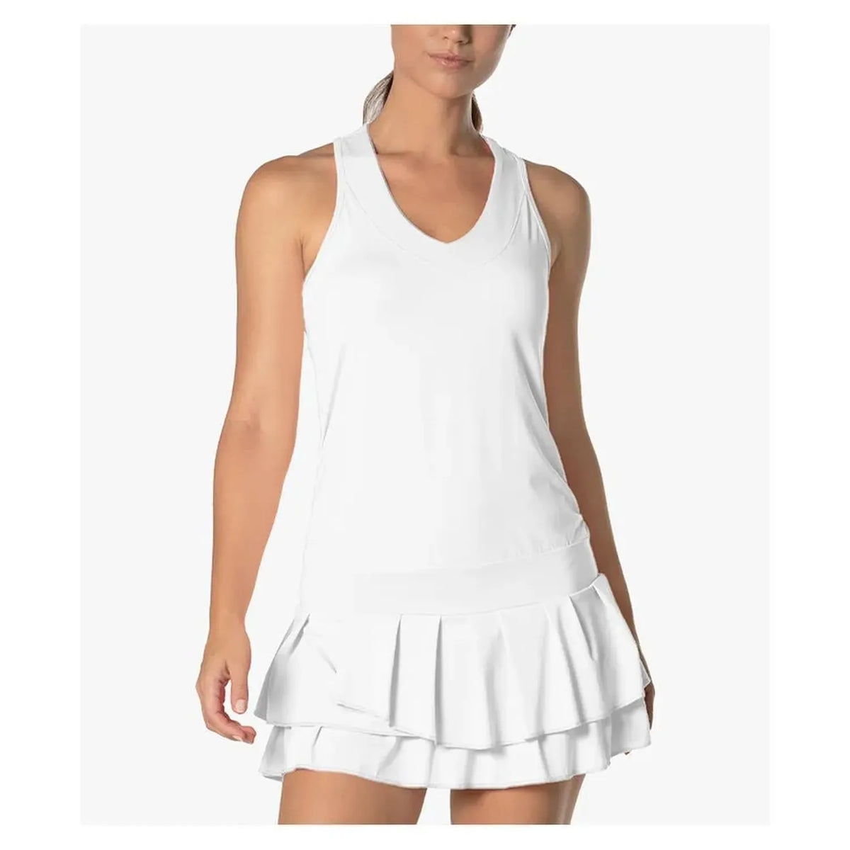 Women's In It To Win It Tennis Dress-Apparel-Lucky In Love-111345-110_WHITE-L-Tennis Express