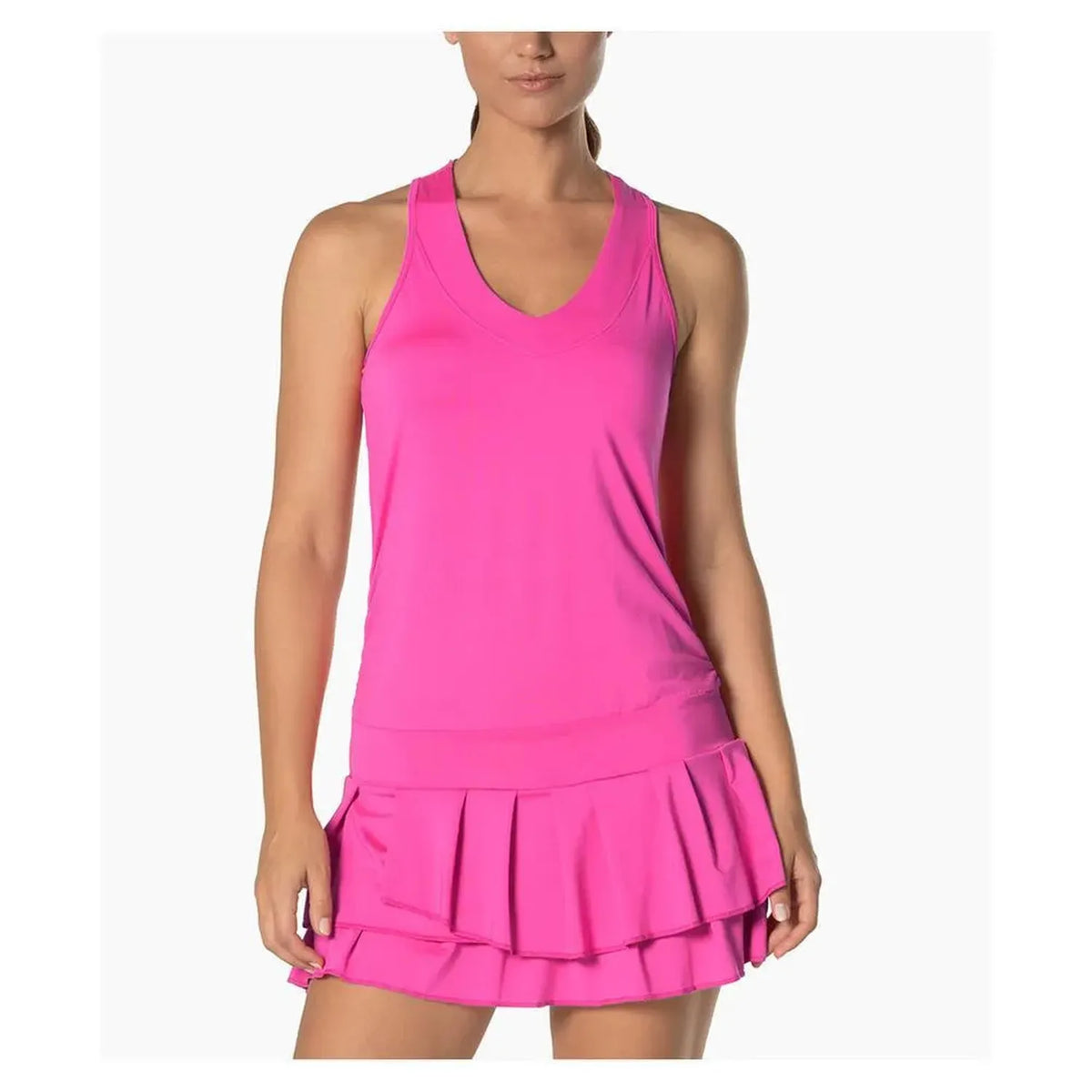 Women's In It To Win It Tennis Dress-Apparel-Lucky In Love-111345-645_SHOCKING_PINK-L-Tennis Express