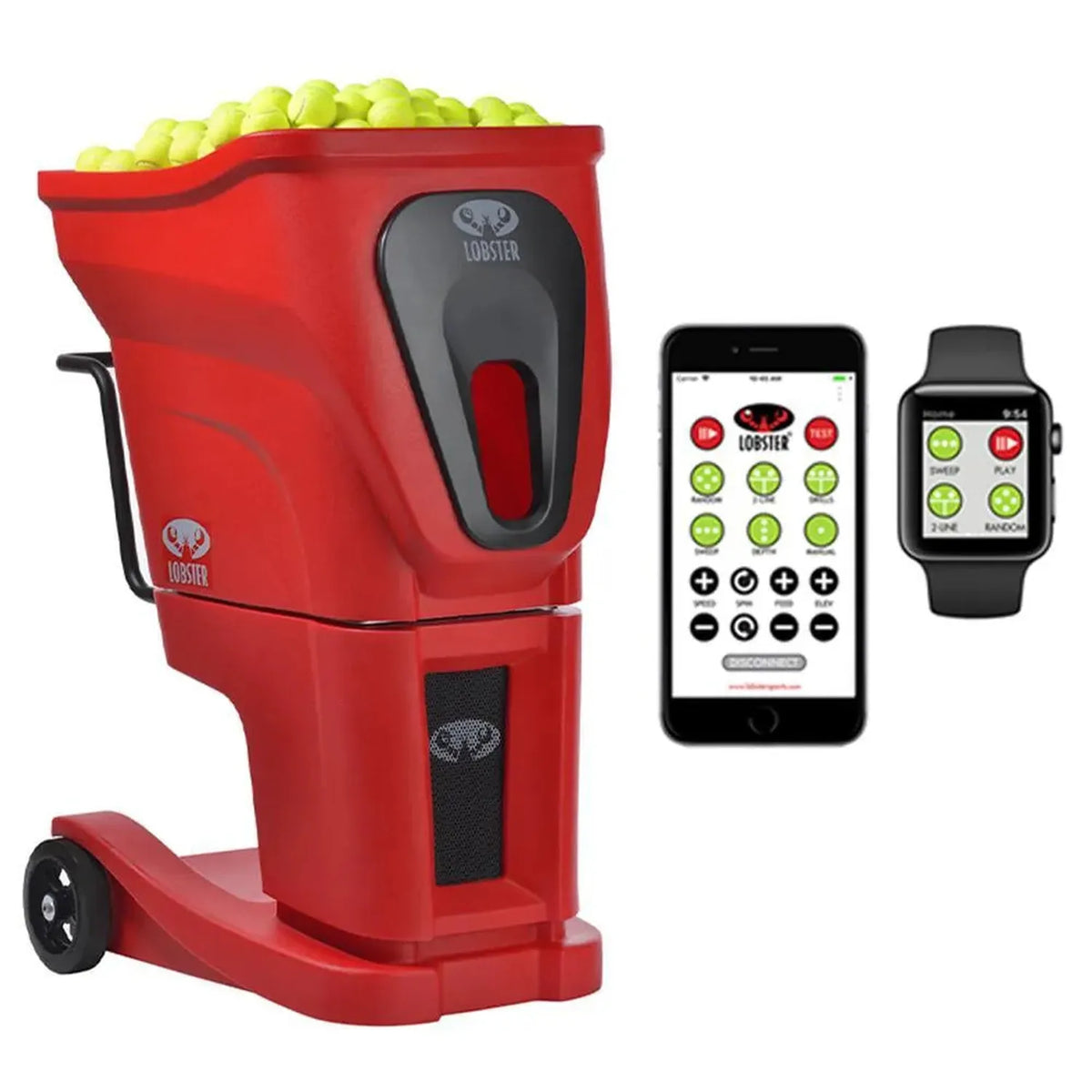 PHENOM with 20-Function Wi-Fi Remote Control for Apple Ball Machine-Court Equipment-Lobster-111568-DEFAULT-L-Tennis Express