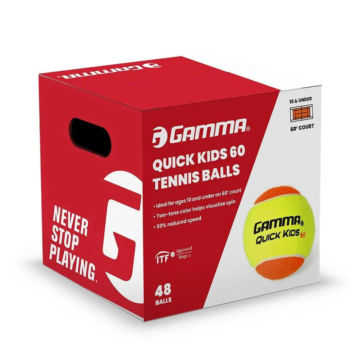 Quick Kids 60 Tennis Balls 48pk-Balls-Gamma-111952-DEFAULT-L-Tennis Express