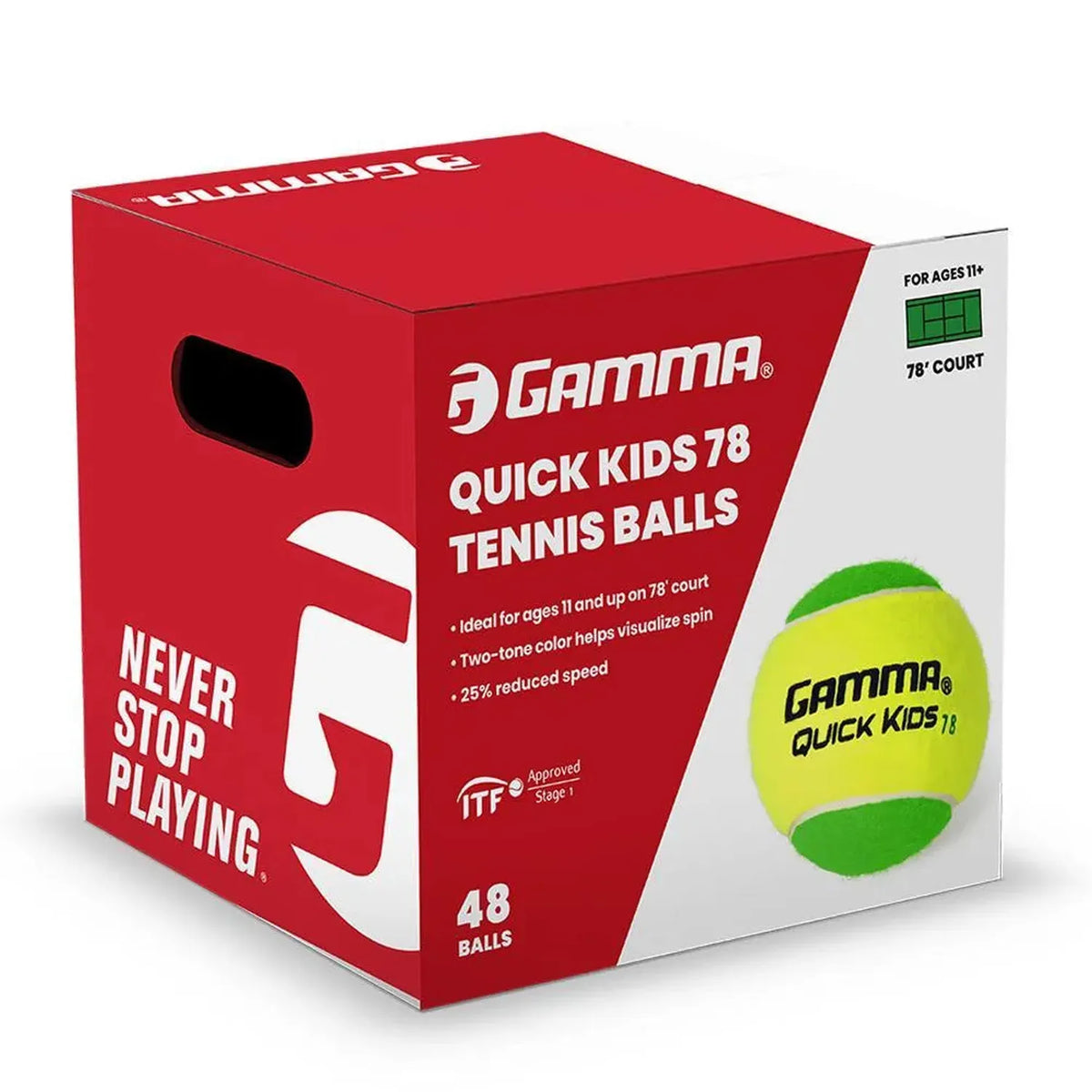 Quick Kids 78 Tennis Balls 48 per Box-Balls-Gamma-111957-DEFAULT-L-Tennis Express