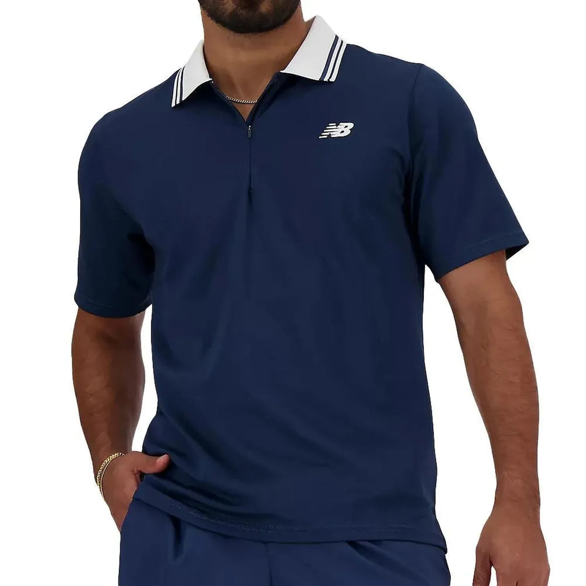 Men's Tournament Tennis Polo Navy-Apparel-New Balance-112069-DEFAULT-L-Tennis Express