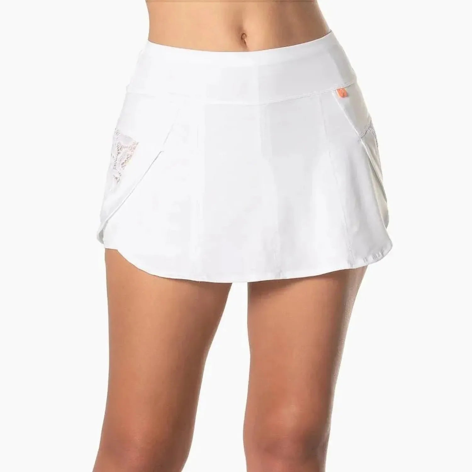 Women's Lace Track Tennis Skort White-Apparel-Lucky In Love-112166-DEFAULT-L-Tennis Express