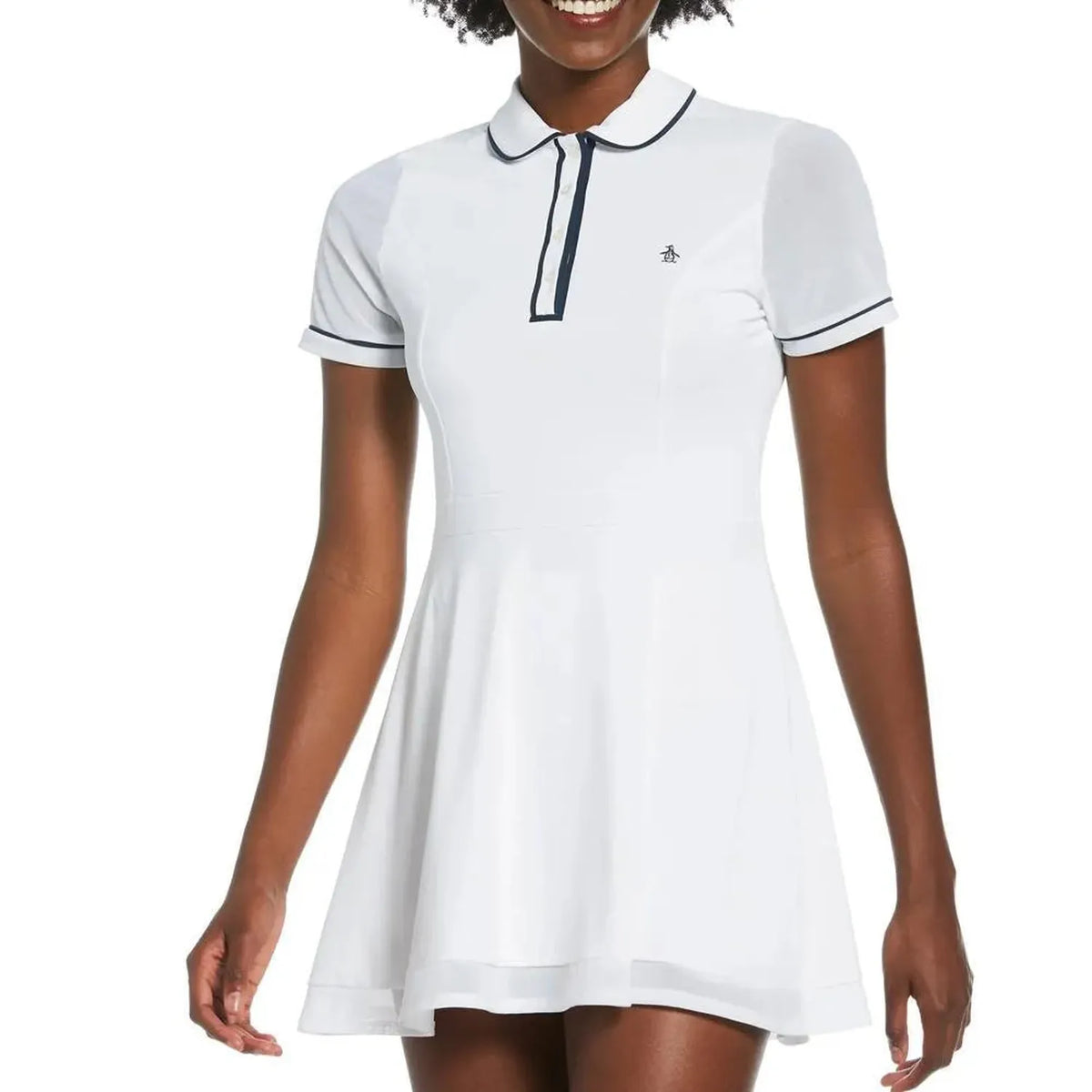 Women's Short Sleeve Veronica Tennis Dress-Apparel-Penguin-112206-118_BRIGHT_WHITE-L-Tennis Express