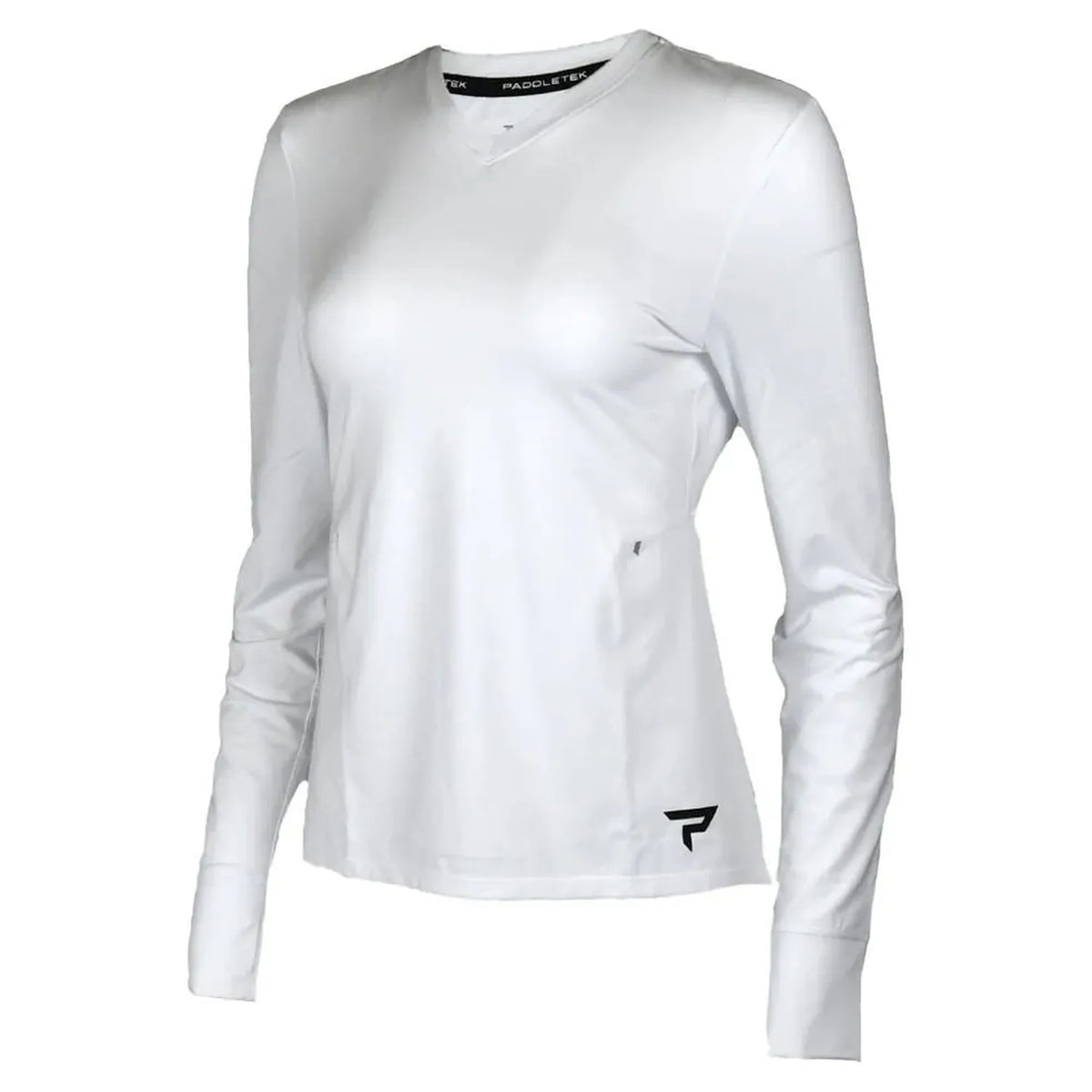 Womens Long Sleeve Performance Tennis Top White and Black-Apparel-Paddletek-112259-DEFAULT-L-Tennis Express