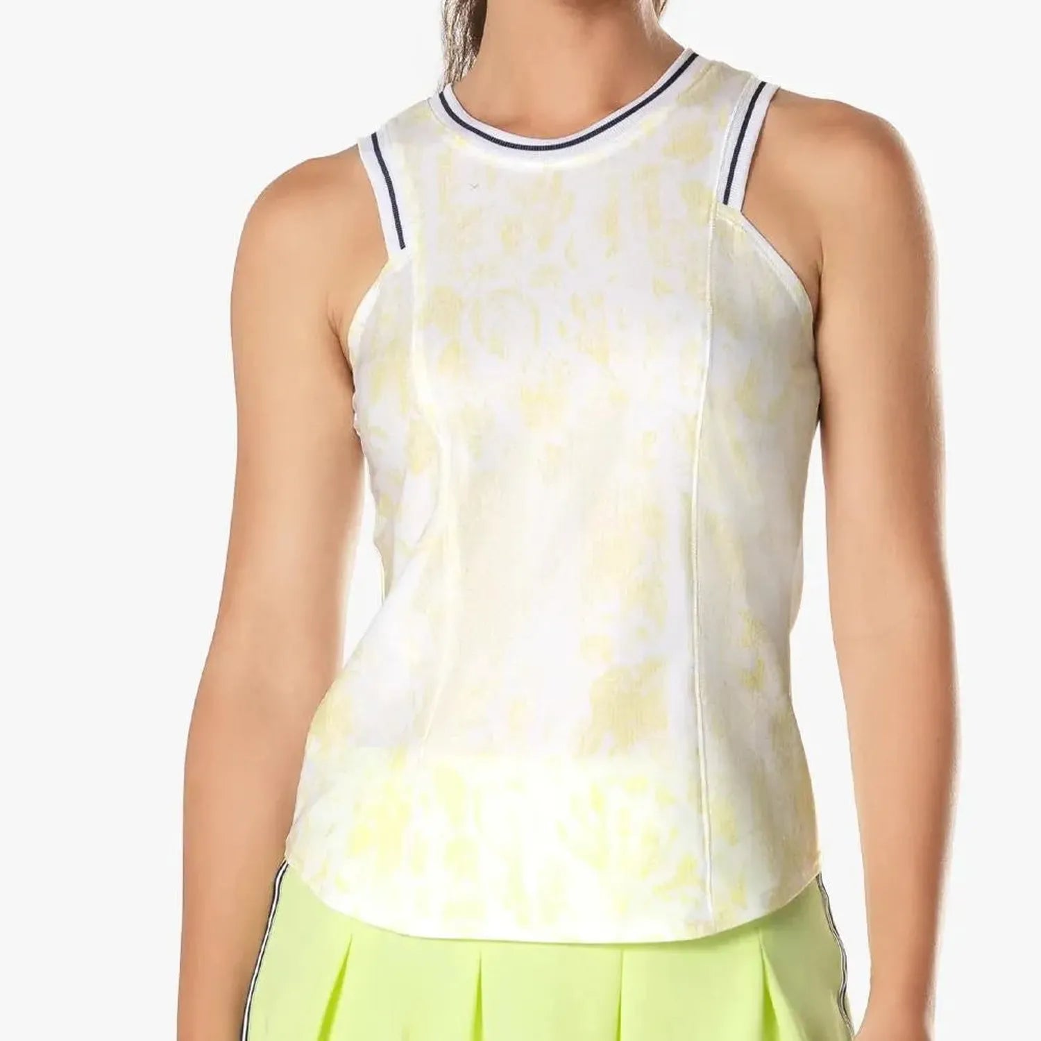 Women's Electric Toile Tennis Tank Lemon Frost-Apparel-Lucky In Love-112402-DEFAULT-L-Tennis Express