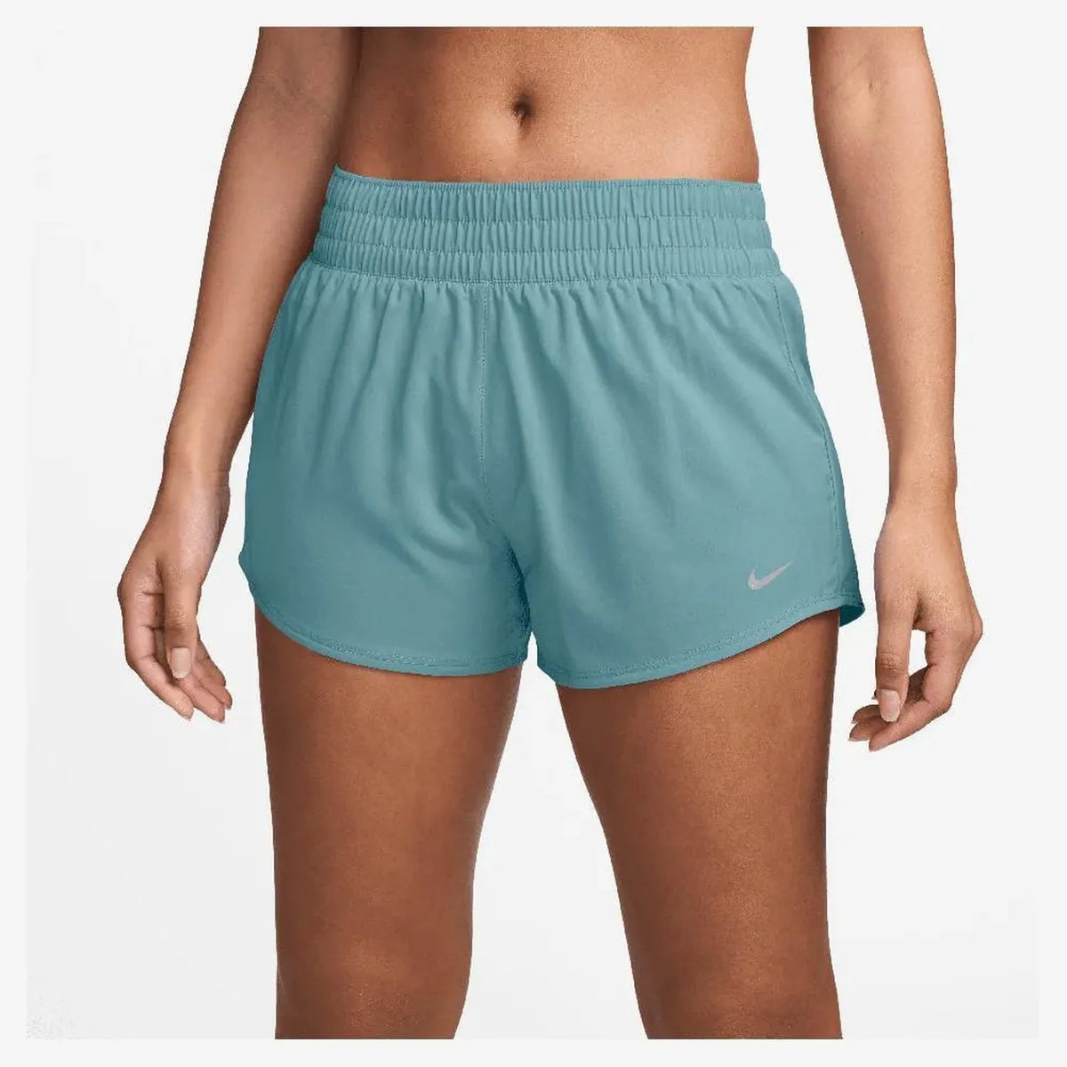 Womens One Dri-FIT Mid-Rise 3-inch Shorts-Apparel-Nike-112966-464_DENIM_TURQSILV-L-Tennis Express