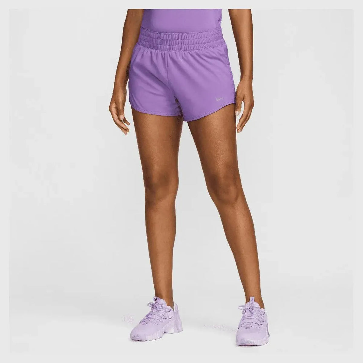 Womens One Dri-FIT Mid-Rise 3-inch Shorts-Apparel-Nike-112966-521_BLACK_RASPBERRY-L-Tennis Express
