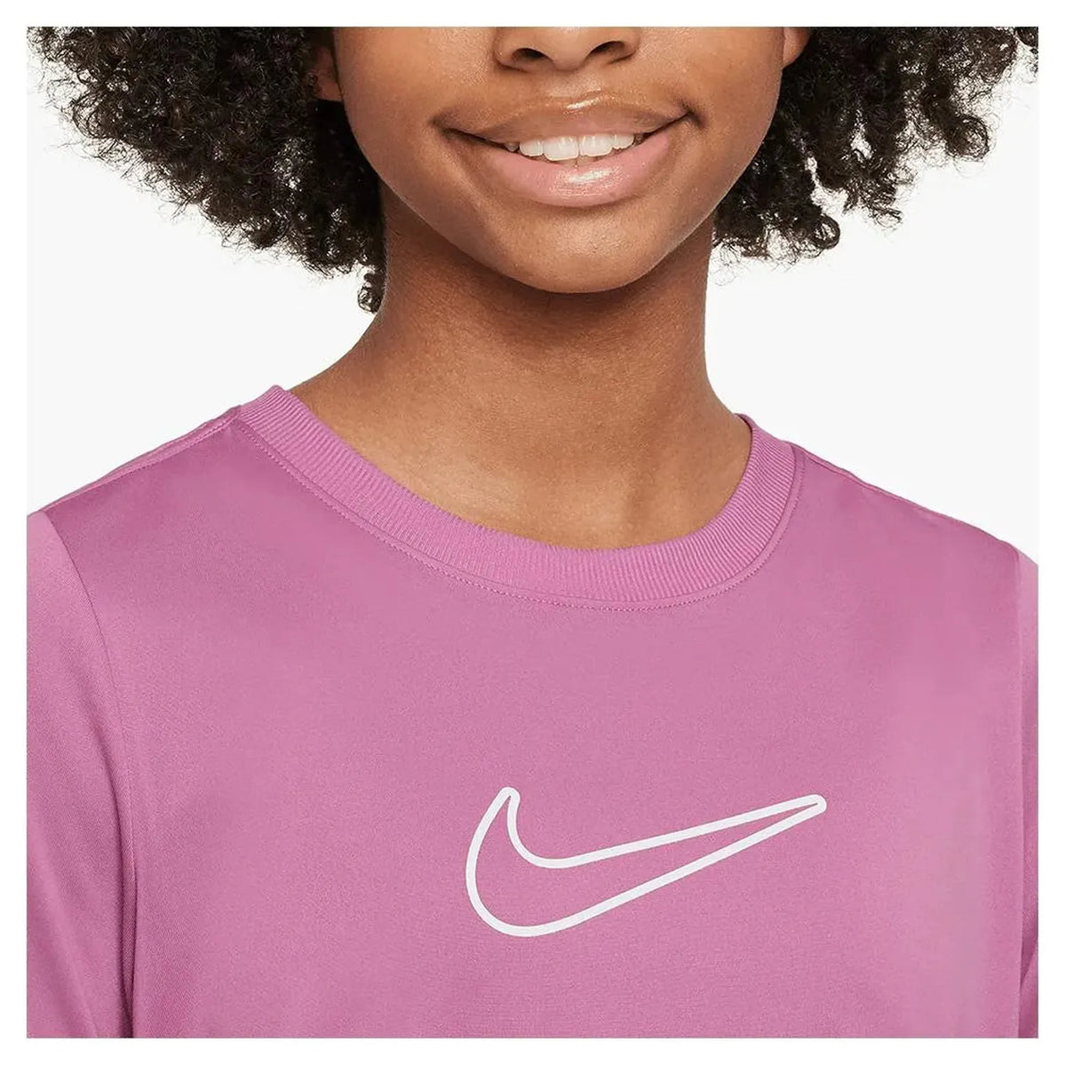 Girls' Fitted Dri-FIT Short-Sleeve Top Magic Flamingo