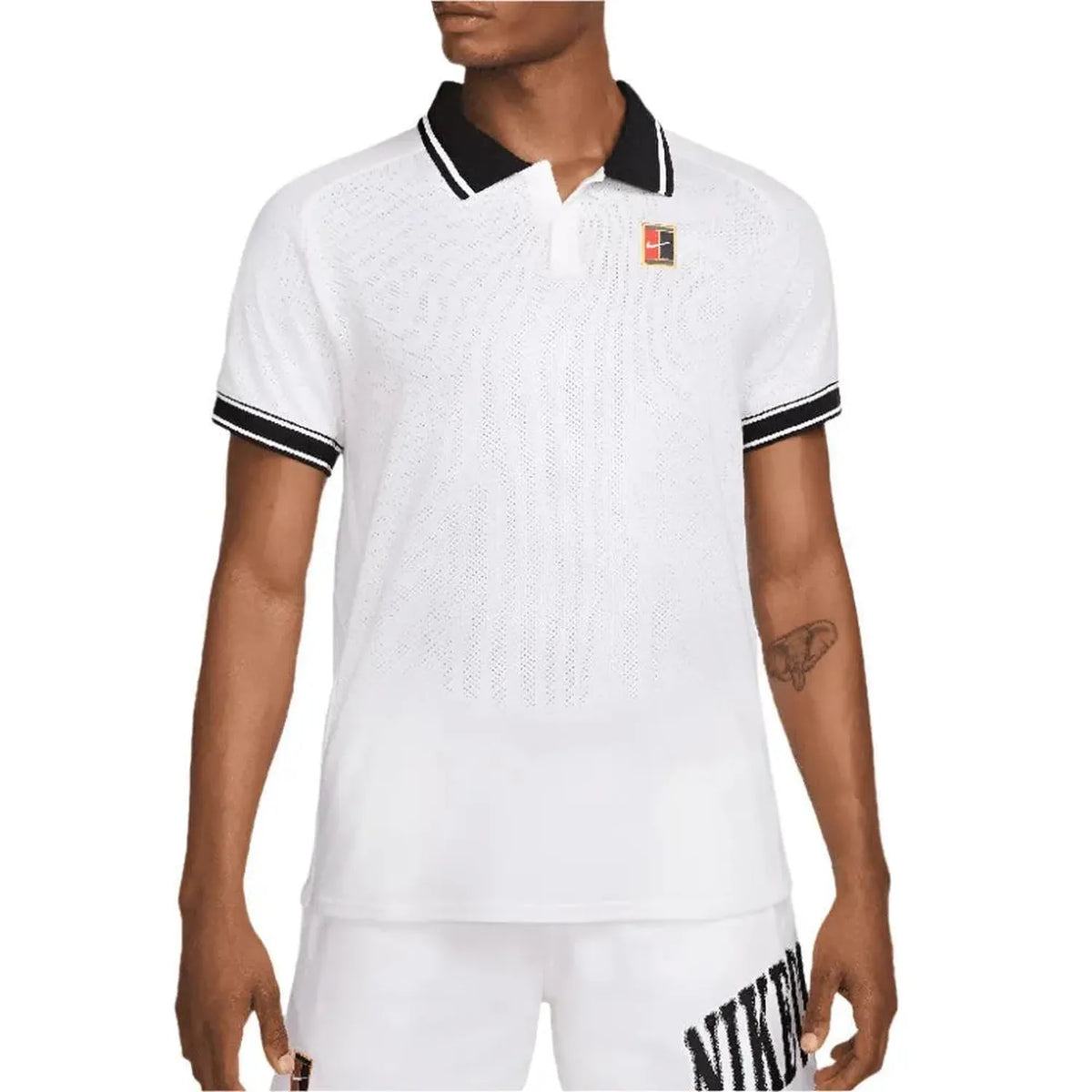 Mens Heritage Tennis Polo-Apparel-Nike-113092-100_WHITEBLACK-L-Tennis Express