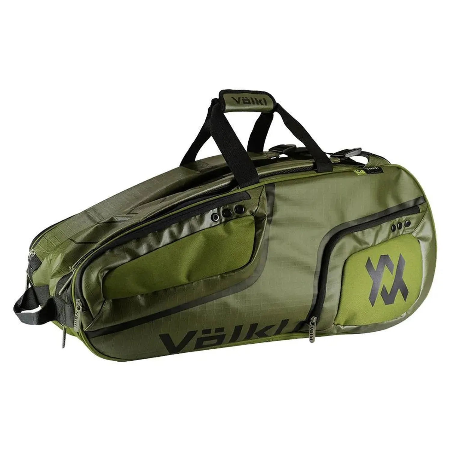 Primo 6 Pack Tennis Bag Army Green and Black-Bags-Volkl-113155-DEFAULT-L-Tennis Express