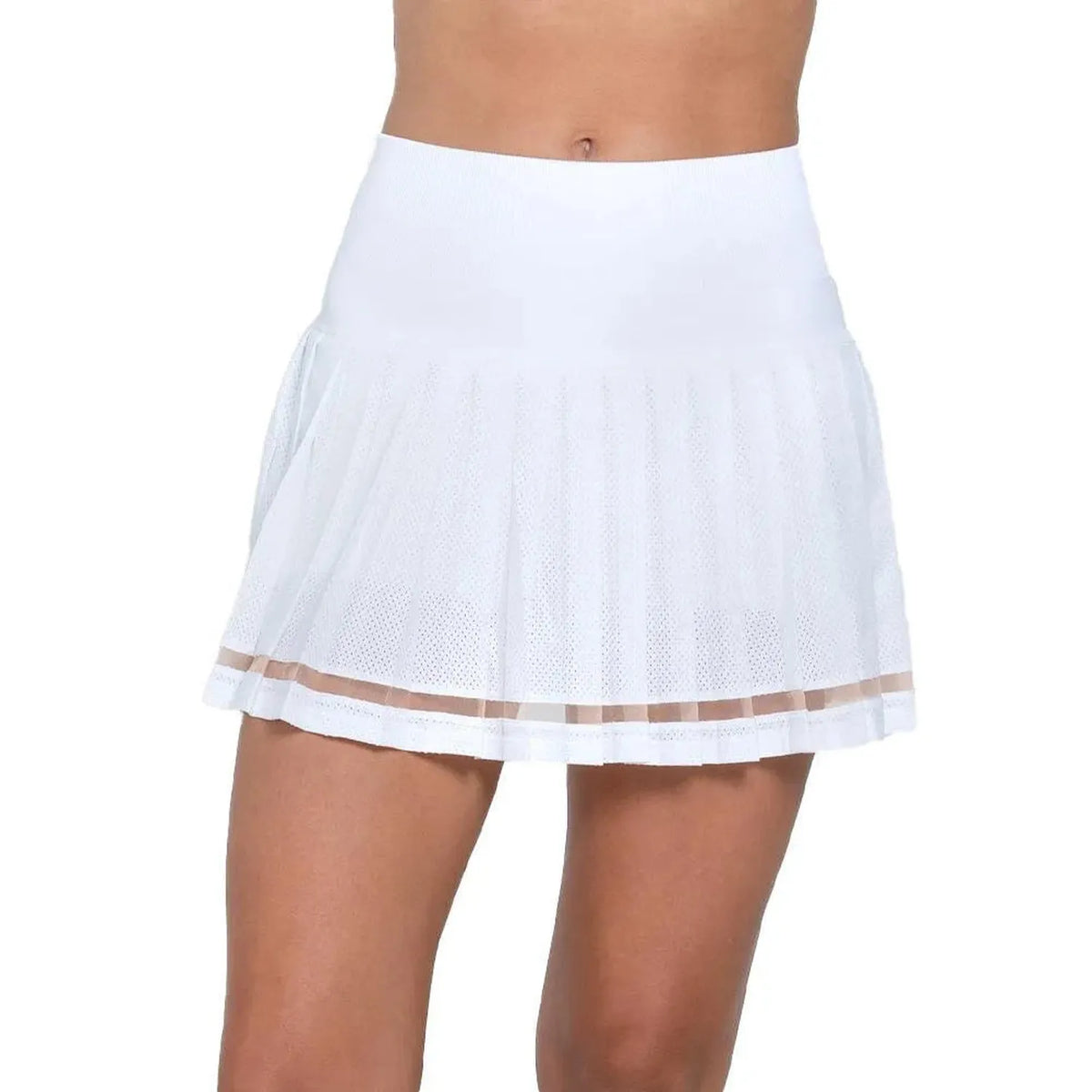 Women's Be Tulle Pleat Tennis Skort-Apparel-Lucky In Love-113180-110_WHITE-L-Tennis Express
