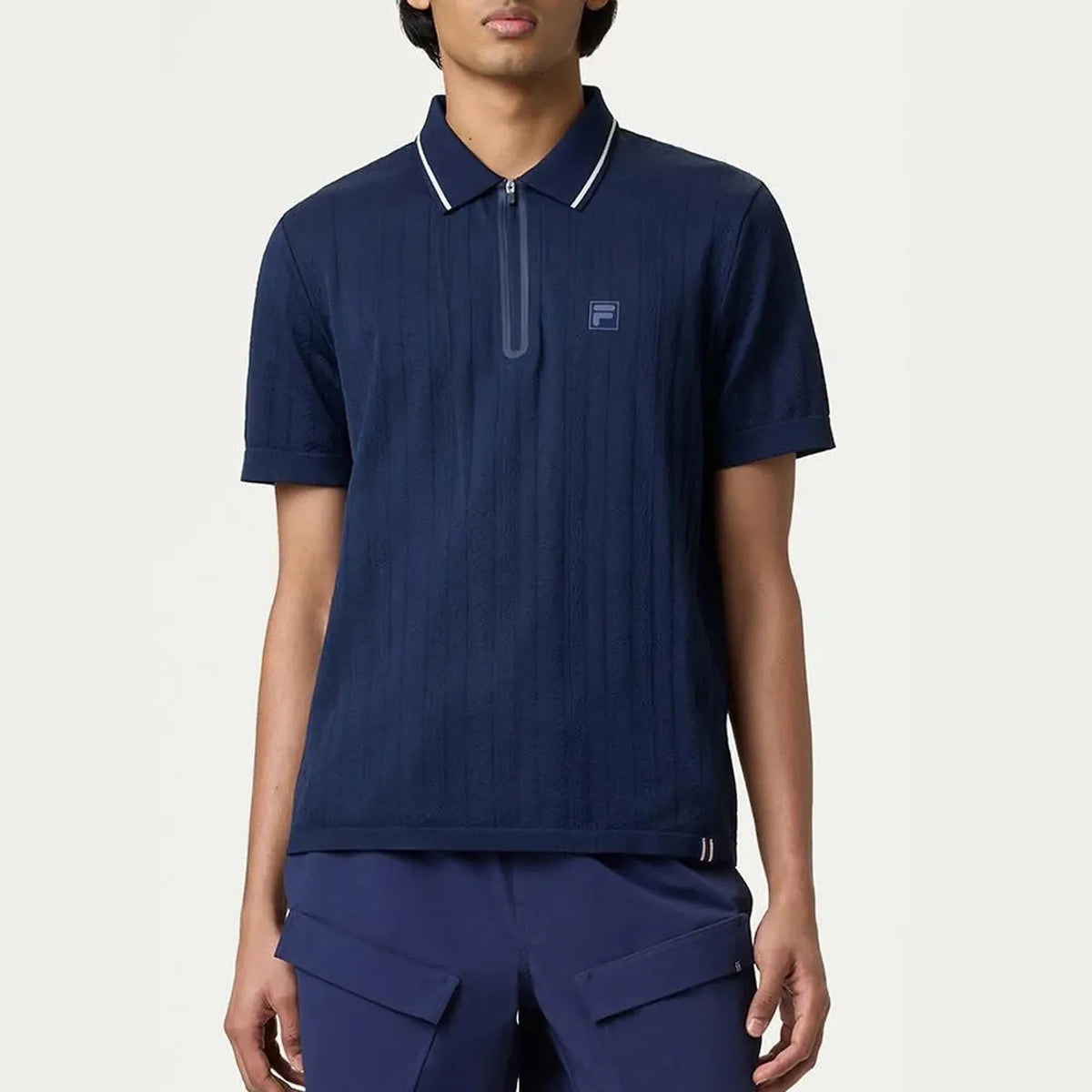 Mens Challenger Cable Zip Tennis Polo-Apparel-Fila-113183-400_FILA_NAVY-L-Tennis Express