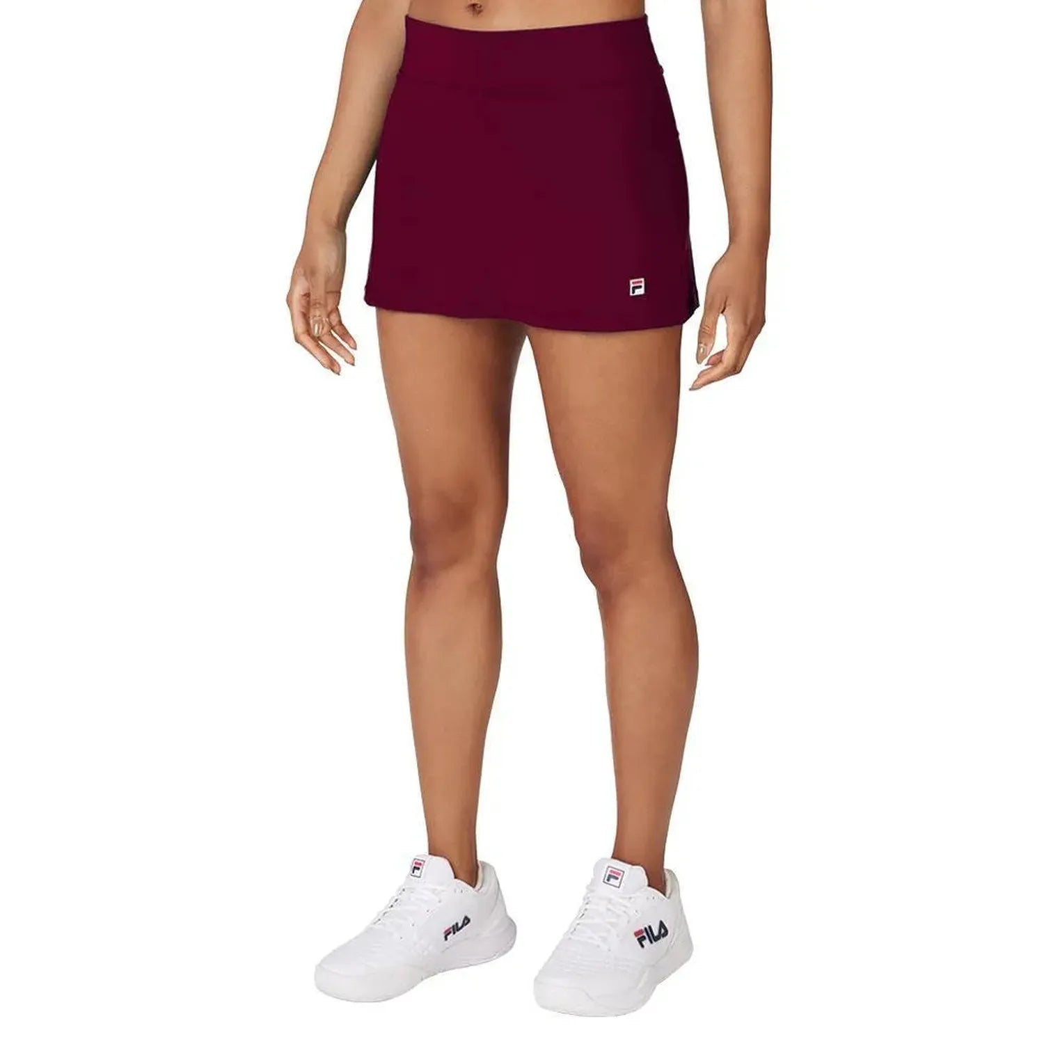 Women's Essentials A-Line 13.5 Inch Tennis Skort-Apparel-Fila-113350-600_CABERNET-L-Tennis Express