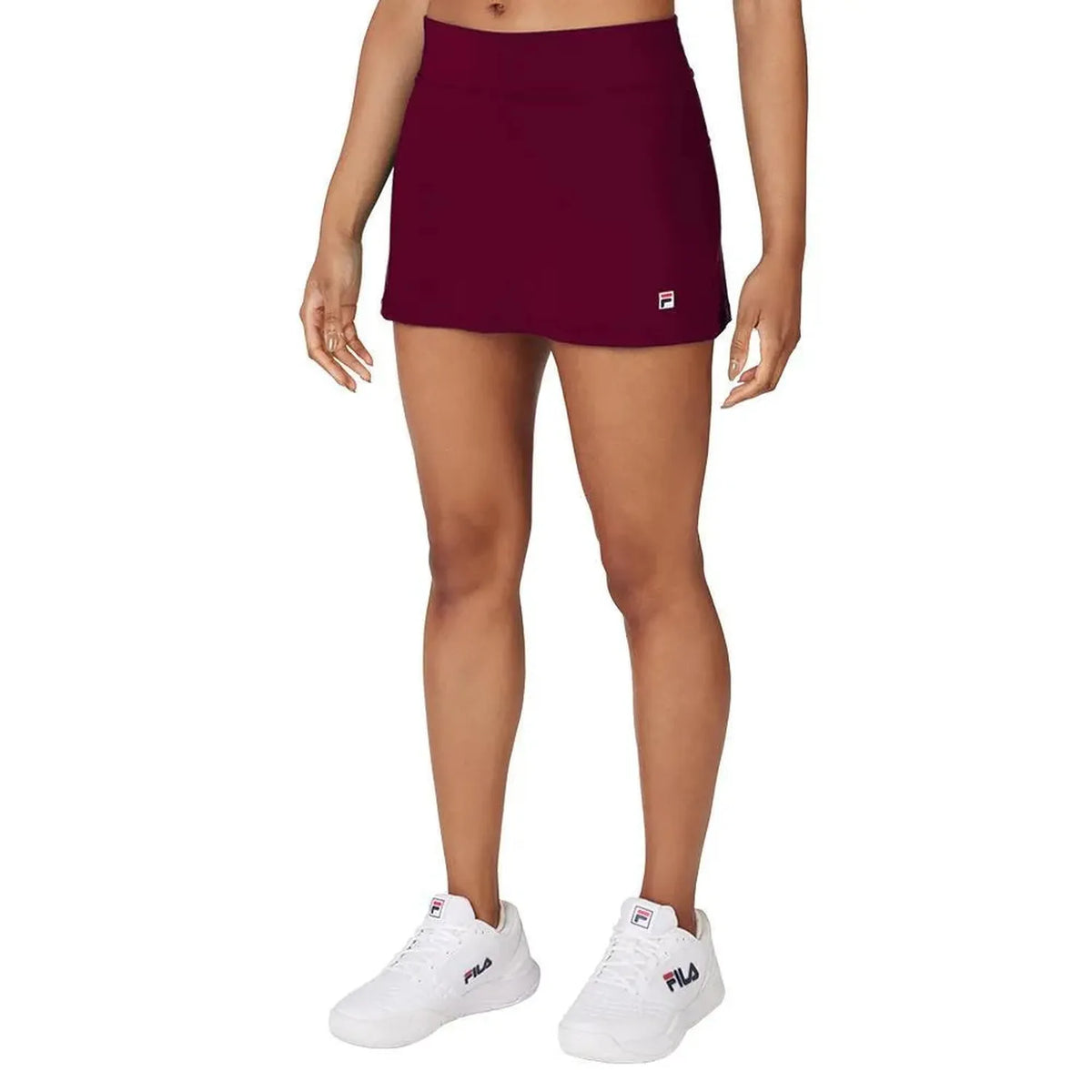 Women's Essentials A-Line 13.5 Inch Tennis Skort-Apparel-Fila-113350-600_CABERNET-L-Tennis Express