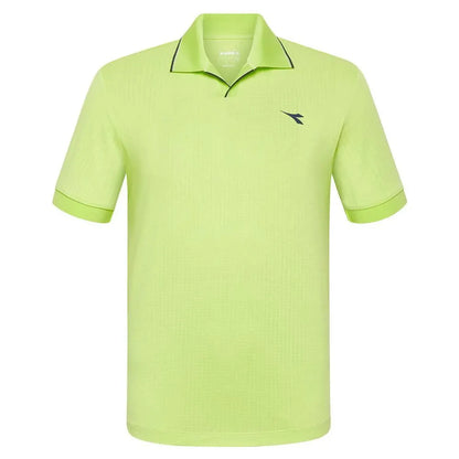 Mens Short Sleeve Icon Tennis Polo-Apparel-Diadora-113450-70329_SHADOW_LIME-L-Tennis Express