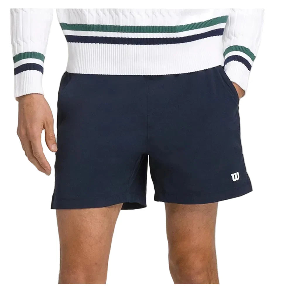 Men's Volley 6 Inch Tennis Short-Apparel-Wilson-113533-CLASSIC_NAVY-L-Tennis Express