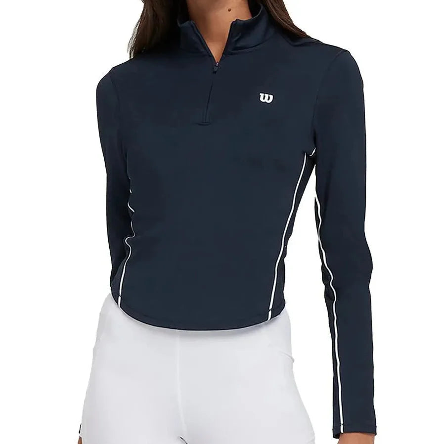 Women's Brentwood Half-Zip-Apparel-Wilson-113624-CLASSIC_NAVY-L-Tennis Express