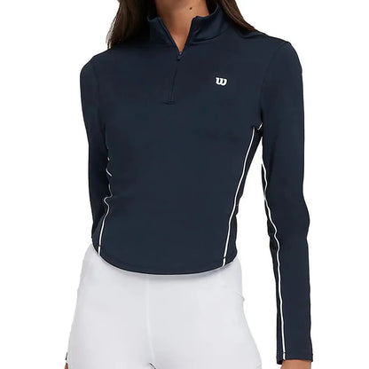 Women's Brentwood Half-Zip-Apparel-Wilson-113624-CLASSIC_NAVY-L-Tennis Express