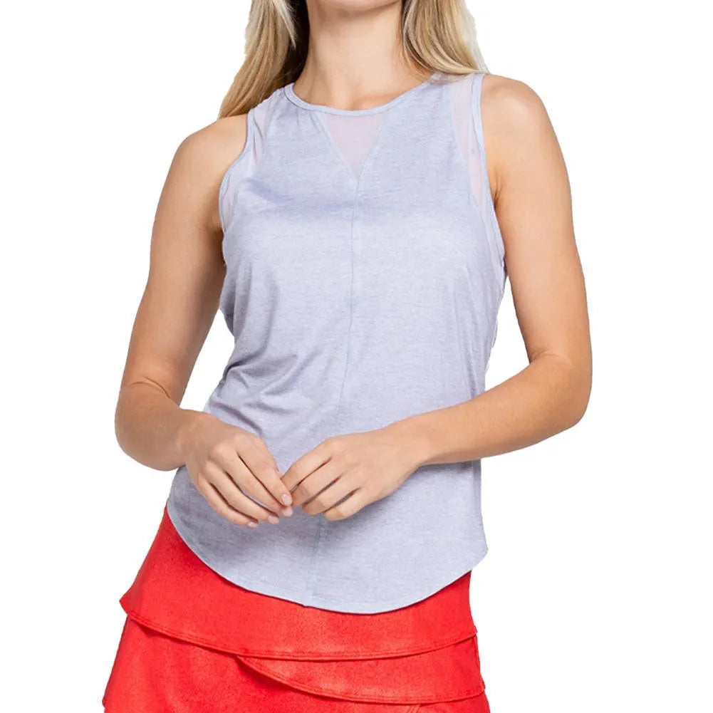 Women's LUV Chill Out Tennis Tank-Apparel-Lucky In Love-113669-S49080_HT_GRAY-L-Tennis Express
