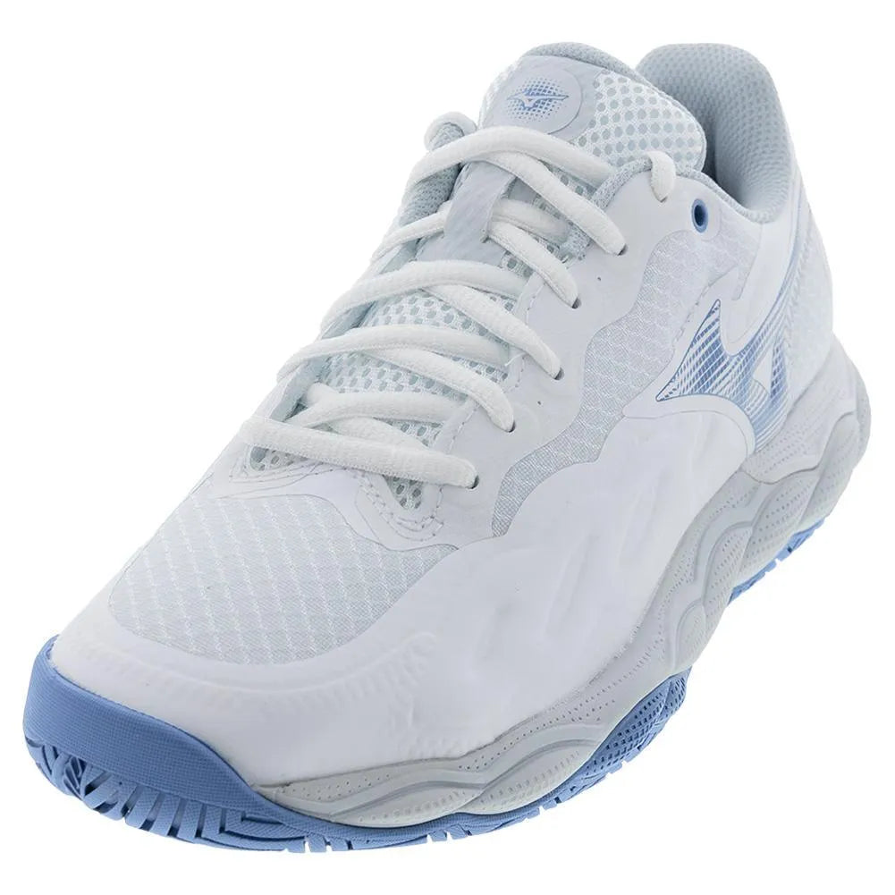 Womens Wave Enforce Court AC Tennis Shoes White and Parisian Blue-Footwear-Mizuno-113744-DEFAULT-L-1-[Sku]-Tennis Express