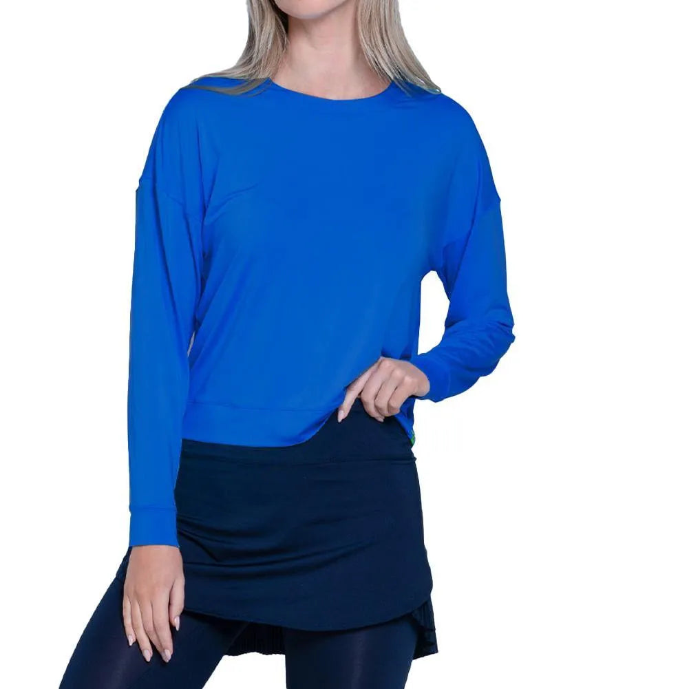 Women's LUV Hype Long Sleeve Tennis Top-Apparel-Lucky In Love-113757-440_ELECTRIC_BLUE-L-Tennis Express
