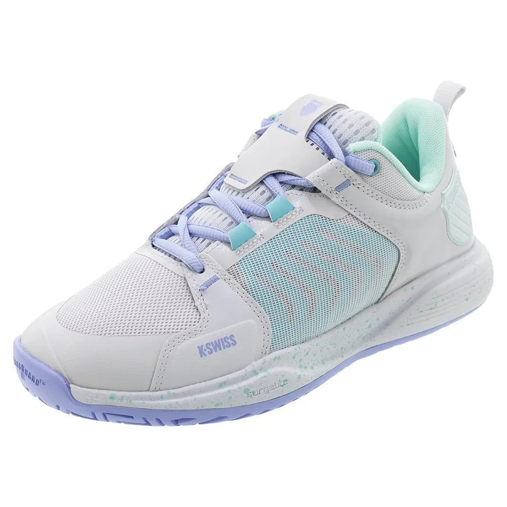 Women's Ultrashot Team Tennis Shoes Nimbus Cloud and Neon Purple-Footwear-K-Swiss-113881-DEFAULT-L-Tennis Express