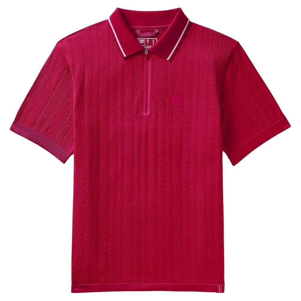 Mens Challenger Cable Zip Tennis Polo-Apparel-Fila-113981-600_SYRAH-L-Tennis Express