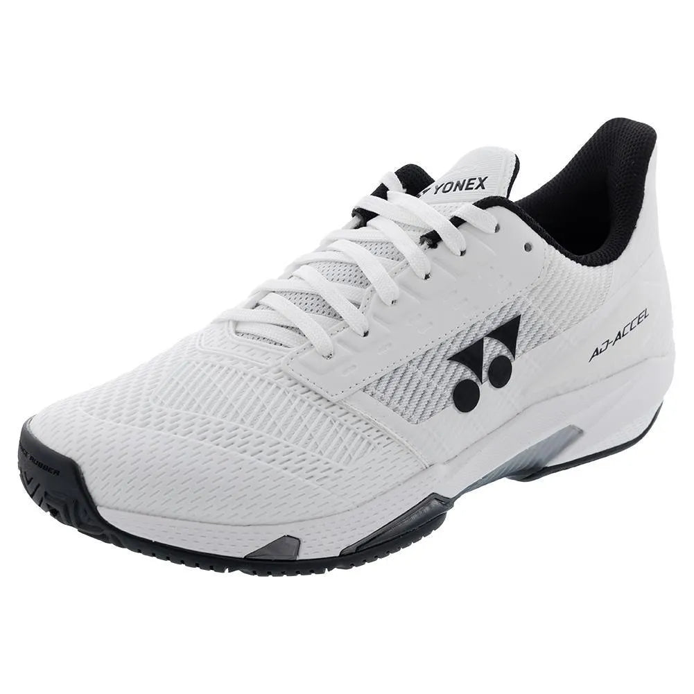 Men's Power Cushion AD-Accel All Court Tennis Shoes White and Black-Footwear-Yonex-114057-DEFAULT-L-Tennis Express